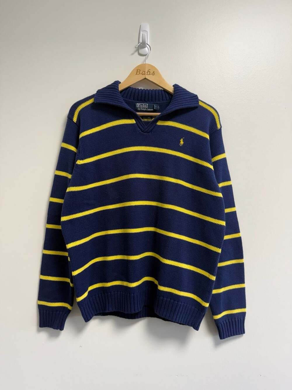 Polo Ralph Lauren Striped Sweater Size S Blue Yellow Cotton